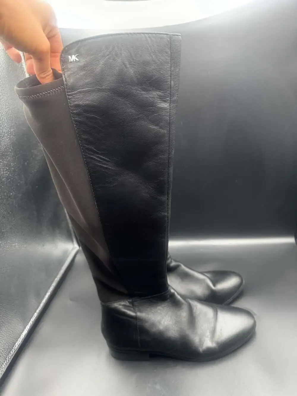 Michael Kors Black Leather Knee High Boots
